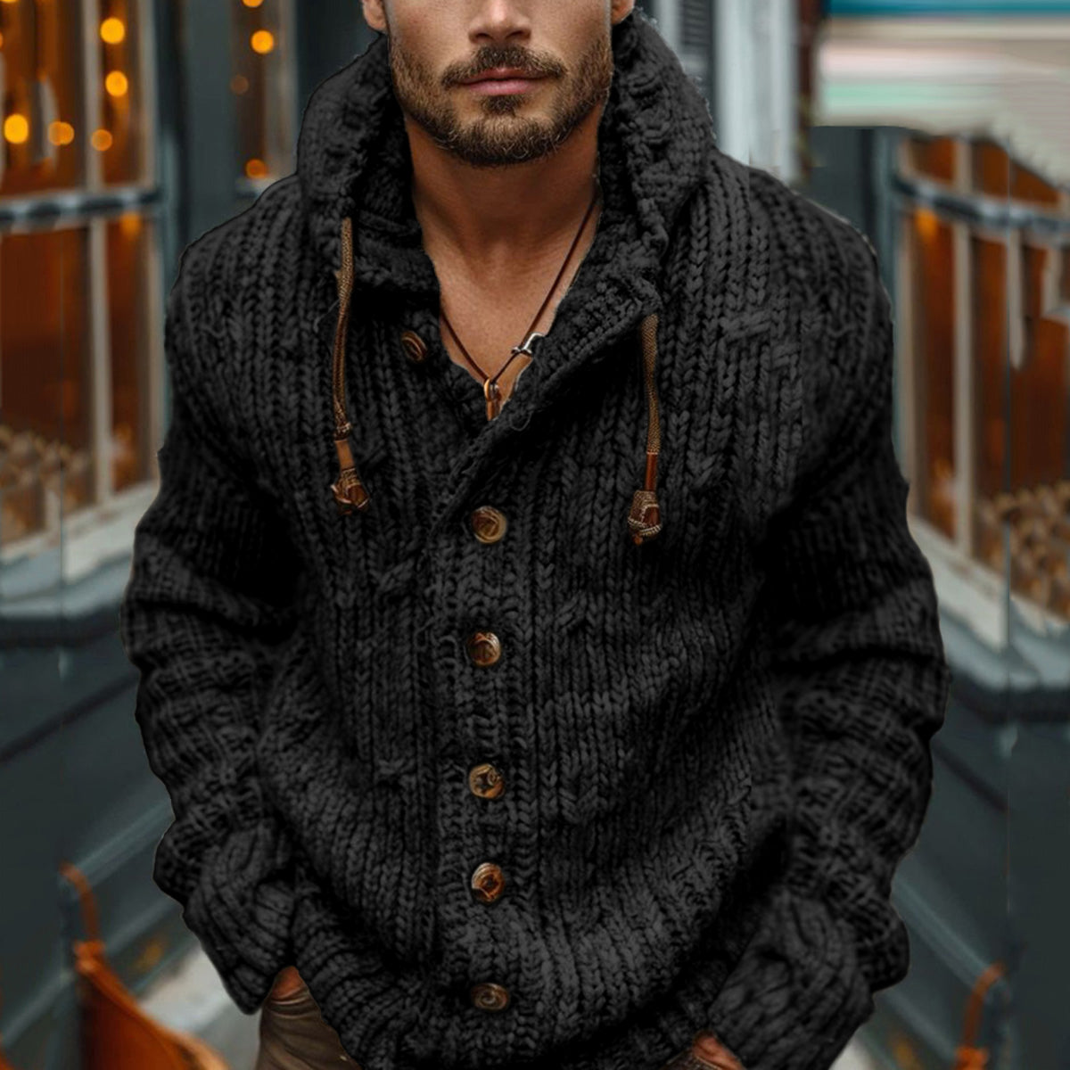 Men's Fairman Island Vintage Hooded Cardigan elevenforest