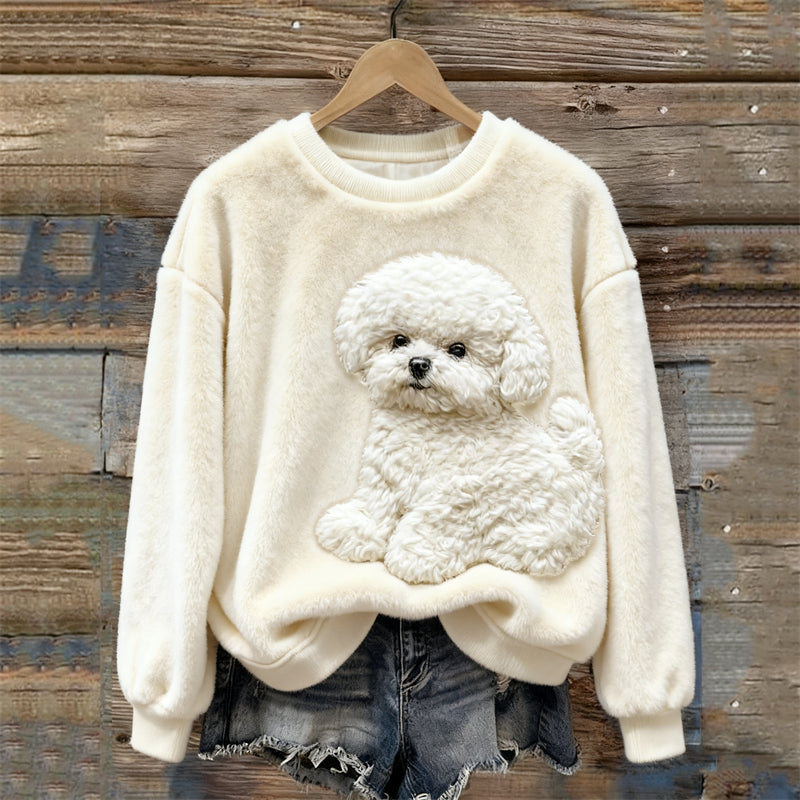 Comstylish Lovely Dog Fleece Cozy Plush Sweatshirt