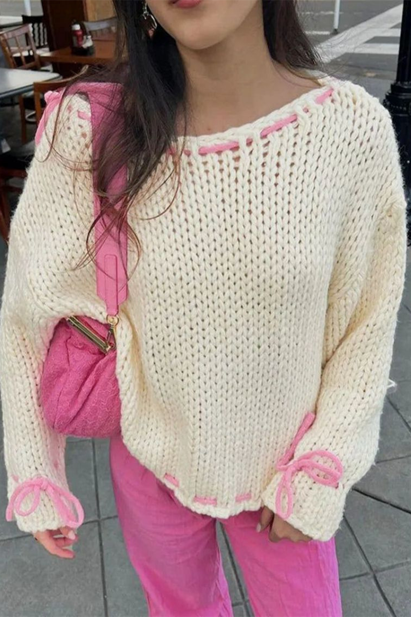 Jazmin® | Casual sweater with drawstring and O-neck