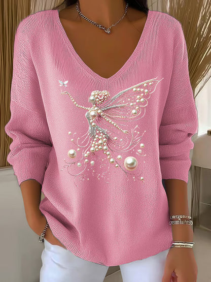 Women's Casual Pink Awareness Sweater artswardrobe