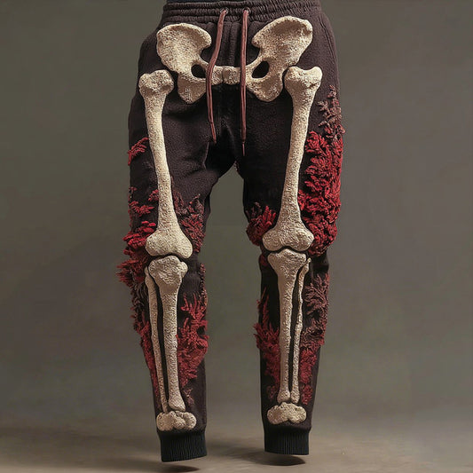 Men's Vintage Halloween Skeleton Art Sweatpants artswardrobe