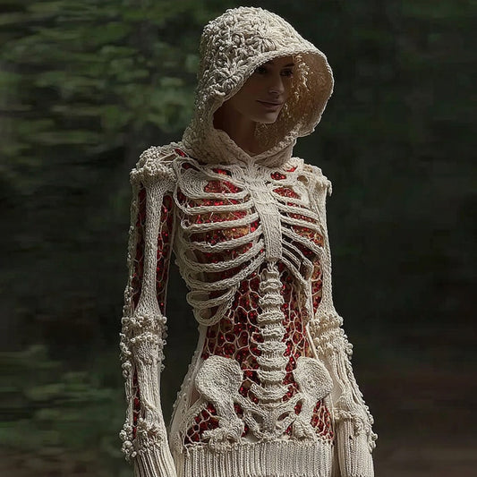 Women's Halloween Sequined Skull Cozy Knit  Sweater artswardrobe