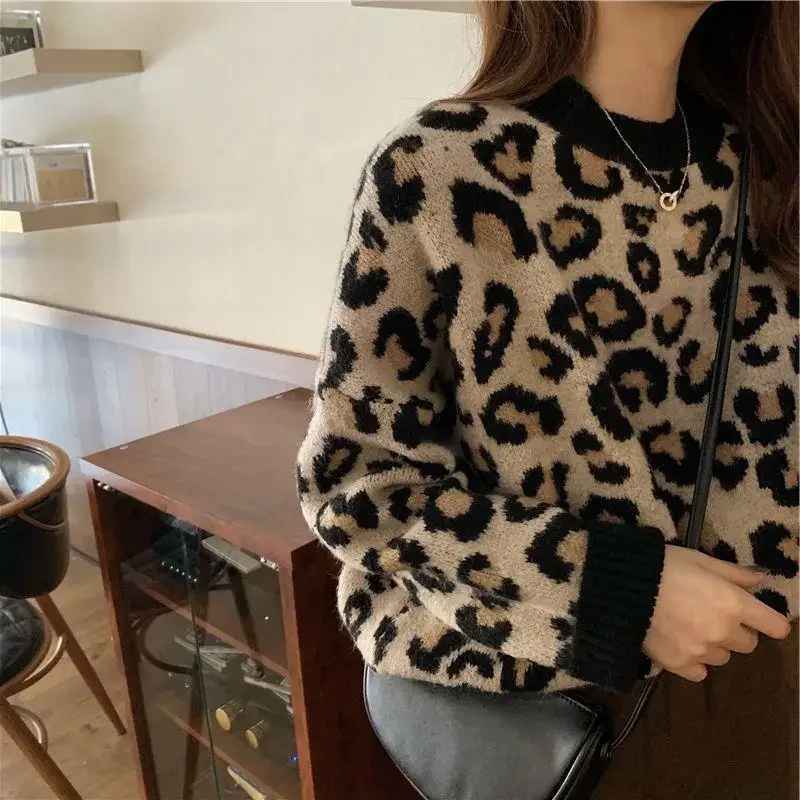 LP | Accogliente maglione con stampa leopardata