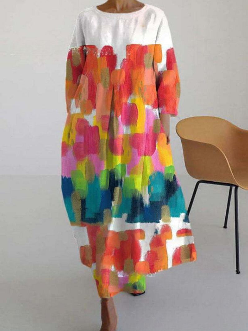 ER | Elegante maxi abito estivo colorato
