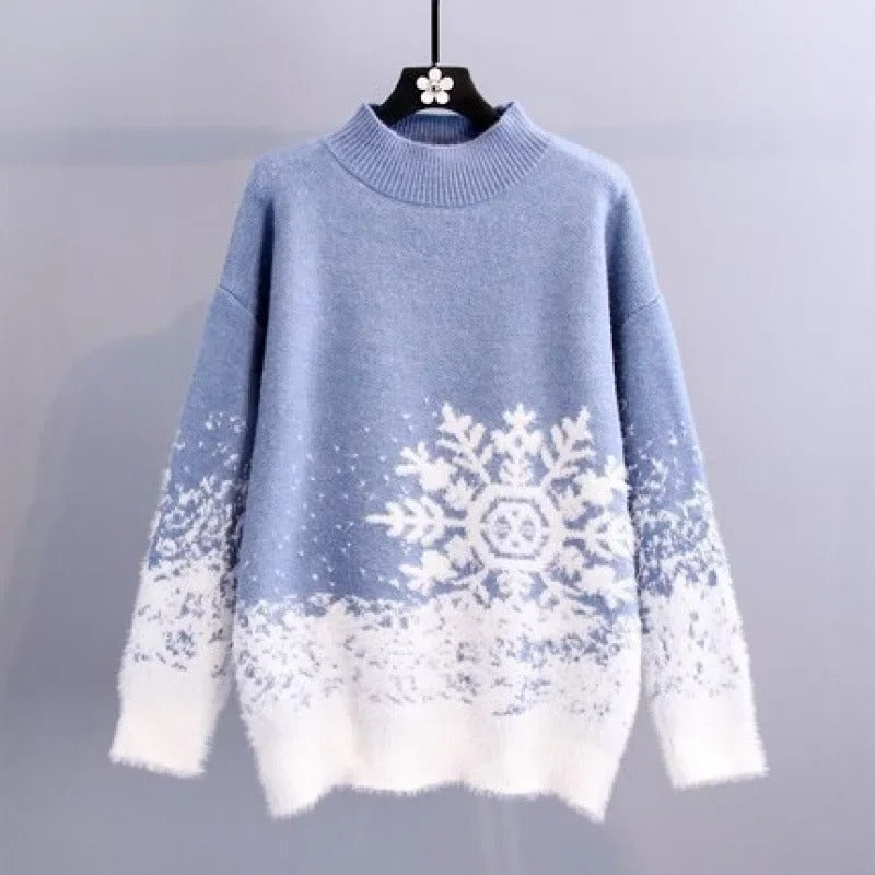 Beata® | Soft sweater with a snowflake print