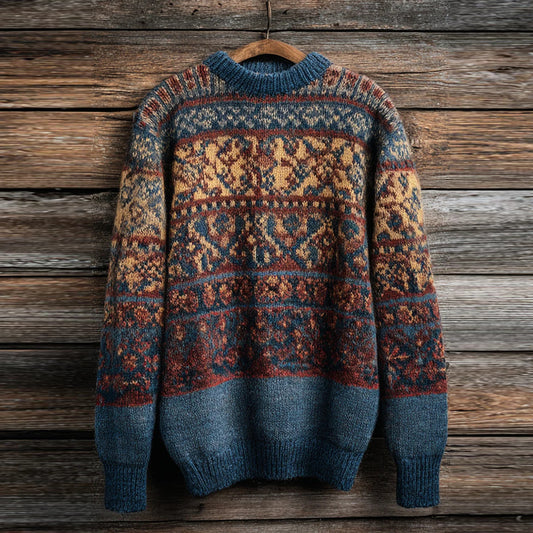 Men's Fairman Island Classic Pattern Crew Neck Sweater artswardrobe