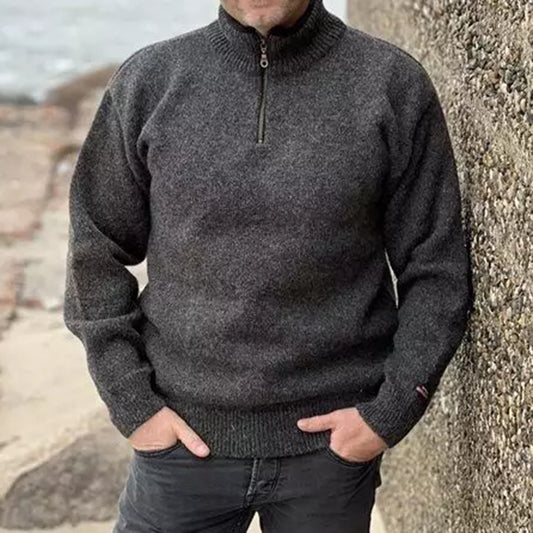 Vintage Knit Warmth Jacquard Icelandic Half Zip Collar Sweater Unisex artswardrobe