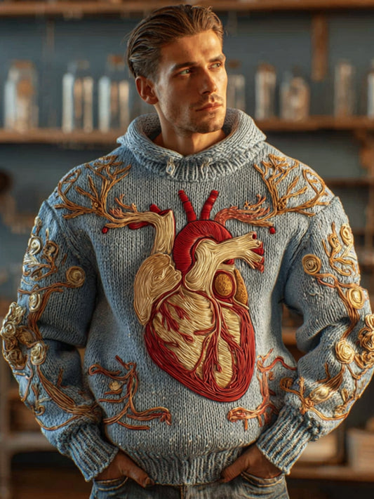Vintage Halloween Human Anatomy Art Heart Retro Hooded Sweater artswardrobe
