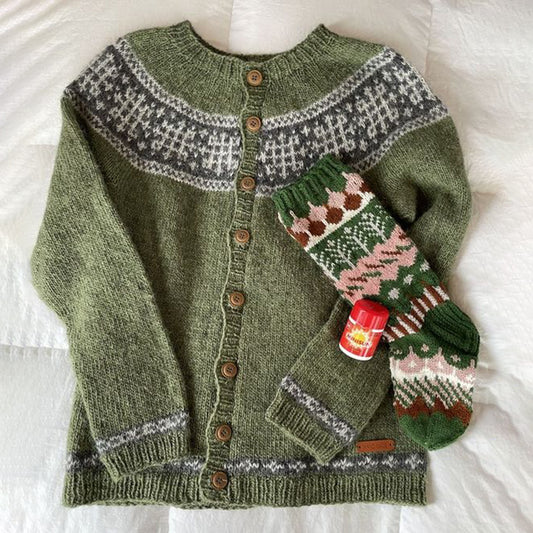 Vintage Tribal Button Down Icelandic Comfy Sweater elevenforest