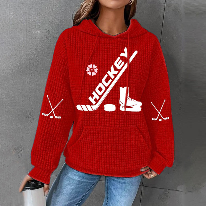 Comstylish Women's Hockey Print Casual Sweatshirt