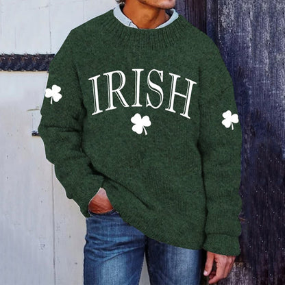 Men's St. Patrick's Day Irish Printed Knit Sweater elevenforest