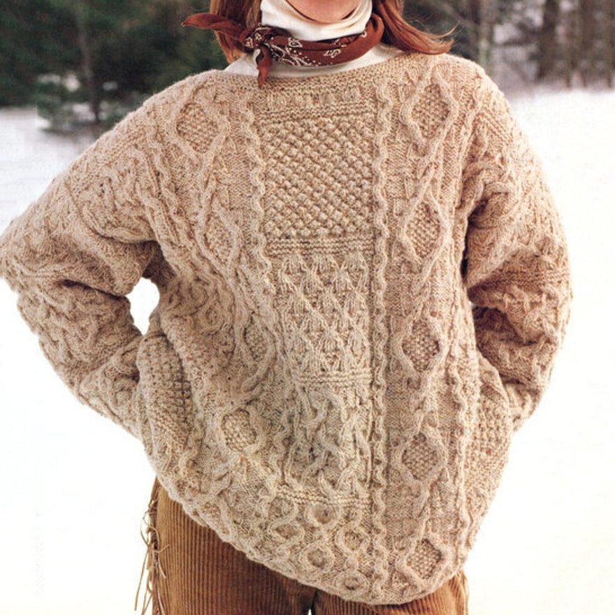 Women's Vintage Original Knitted Aran Sweater elevenforest
