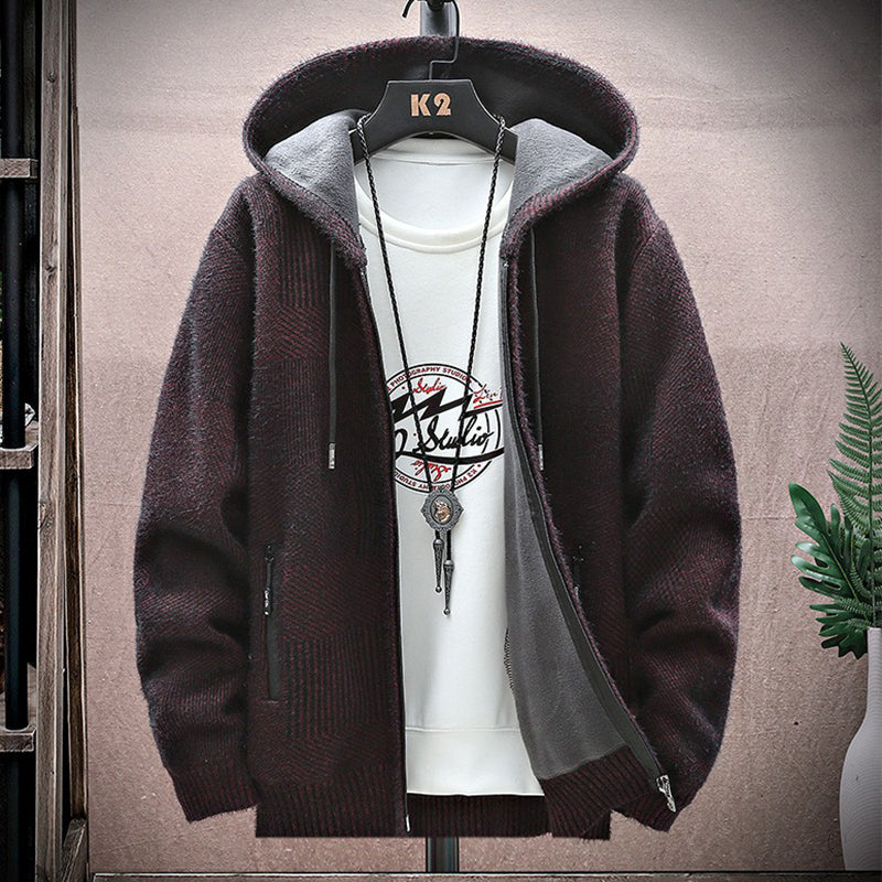 Men's Vintage Knitted Cardigan Thickened Warm Jacket artswardrobe