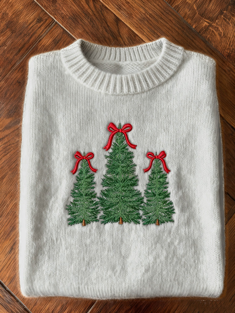 Women's Christmas Art Print Casual Sweater