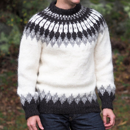Icelandic Ethnic Pattern Print Knitted Pullover Sweater elevenforest