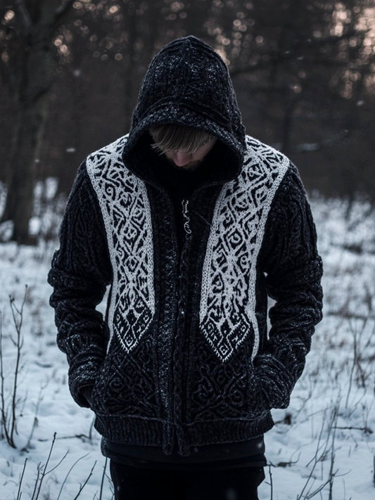 Viking Totem Men's Hooded Sweater Jacket artswardrobe