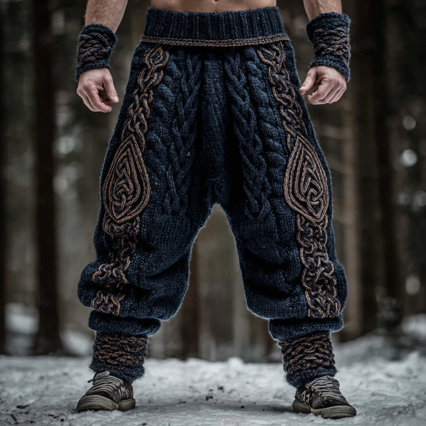 Men's Viking Tribal Celtic Knot Art Knit Pants artswardrobe