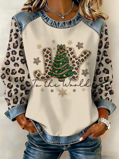 Comstylish Women's Casual Christmas Print Sweatshirt