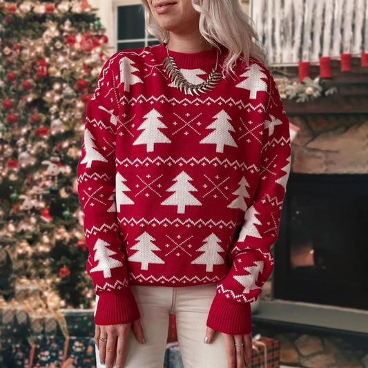 Laura® | Women's Christmas sweater with a Christmas tree motif