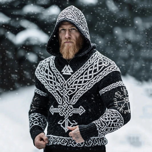 Men's Viking Compass Compass Celtic Hooded Sweater elevenforest