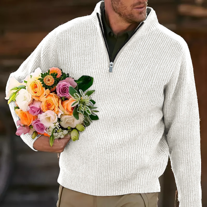 Vintage Scandinavian Warmth Knit Jacquard Icelandic Half Zip Collar Sweater Unisex artswardrobe