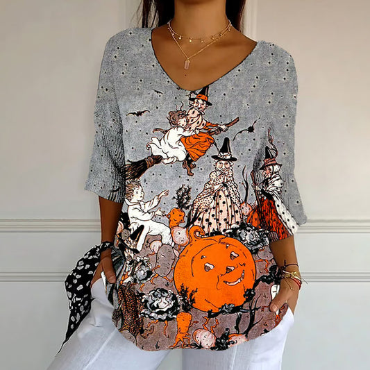 Women's Witch Art Design Print Casual T-shirt artswardrobe