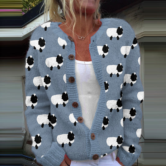 Vintage Sheep Jacquard Iceland Cozy Cardigan elevenforest