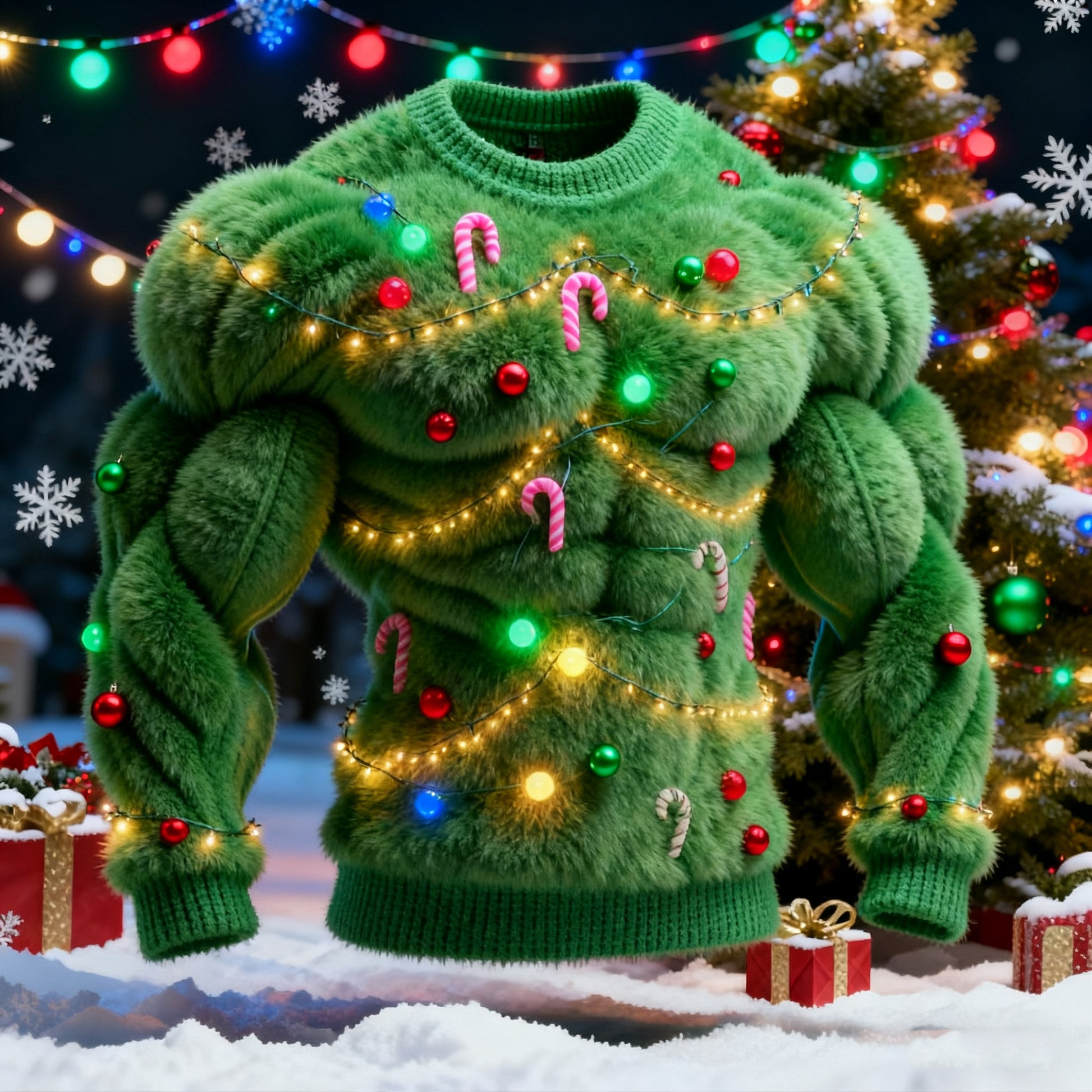 Men's Cosplay Christmas Tree Pattern Ugly Sweater artswardrobe