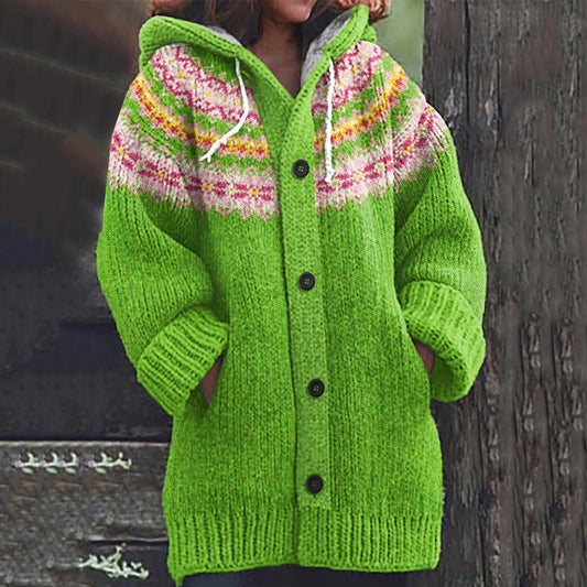 Vintage Icelandic Floral Knitted Graphic Warm Cardigan Sweater elevenforest