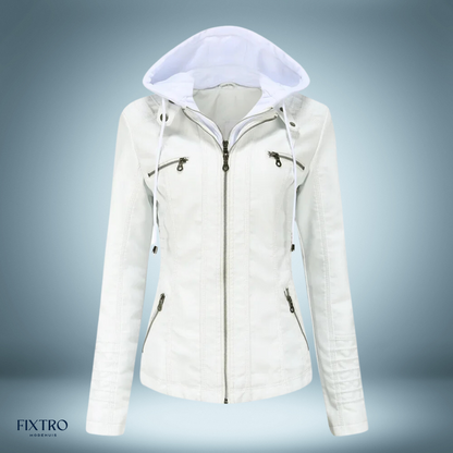 LP | Giacca di pelle con cappuccio