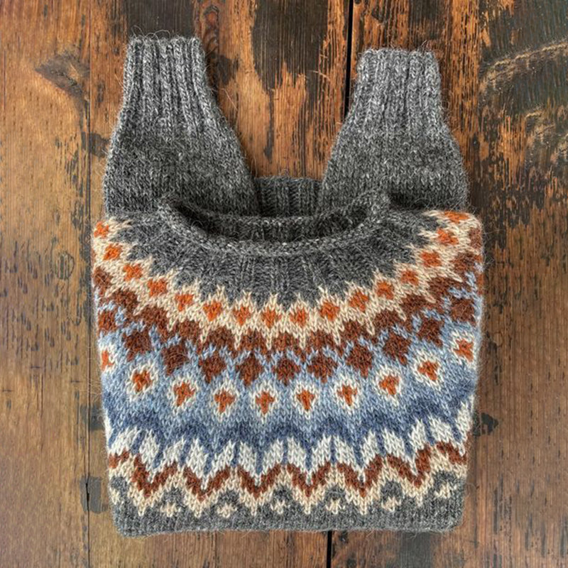 Vintage Tribal Icelandic Printed Knit Cozy Pullover Sweater elevenforest