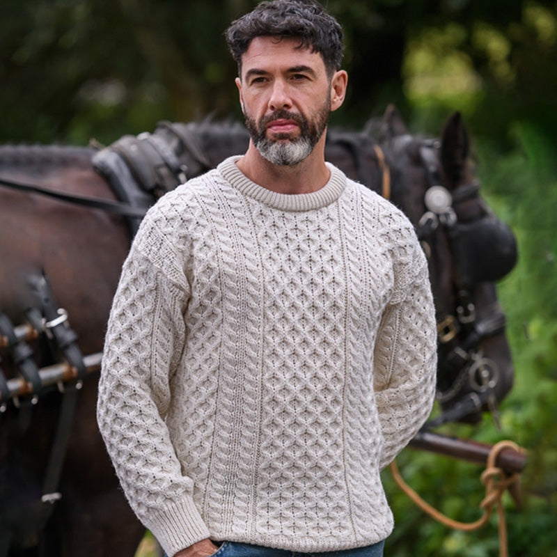 Men's Vintage Traditional Aran Sweater artswardrobe