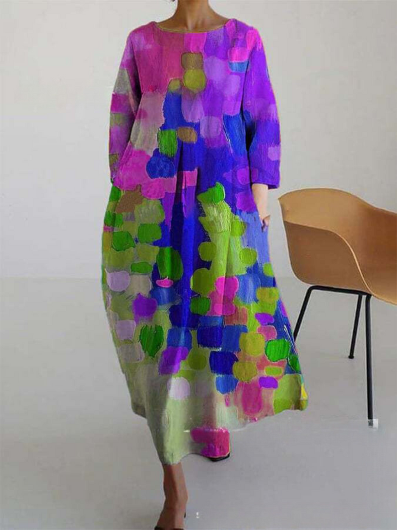 ER | Elegante maxi abito estivo colorato