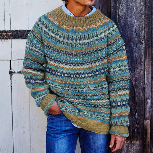 Vintage Icelandic Tribal Geometric Knit Sweater elevenforest