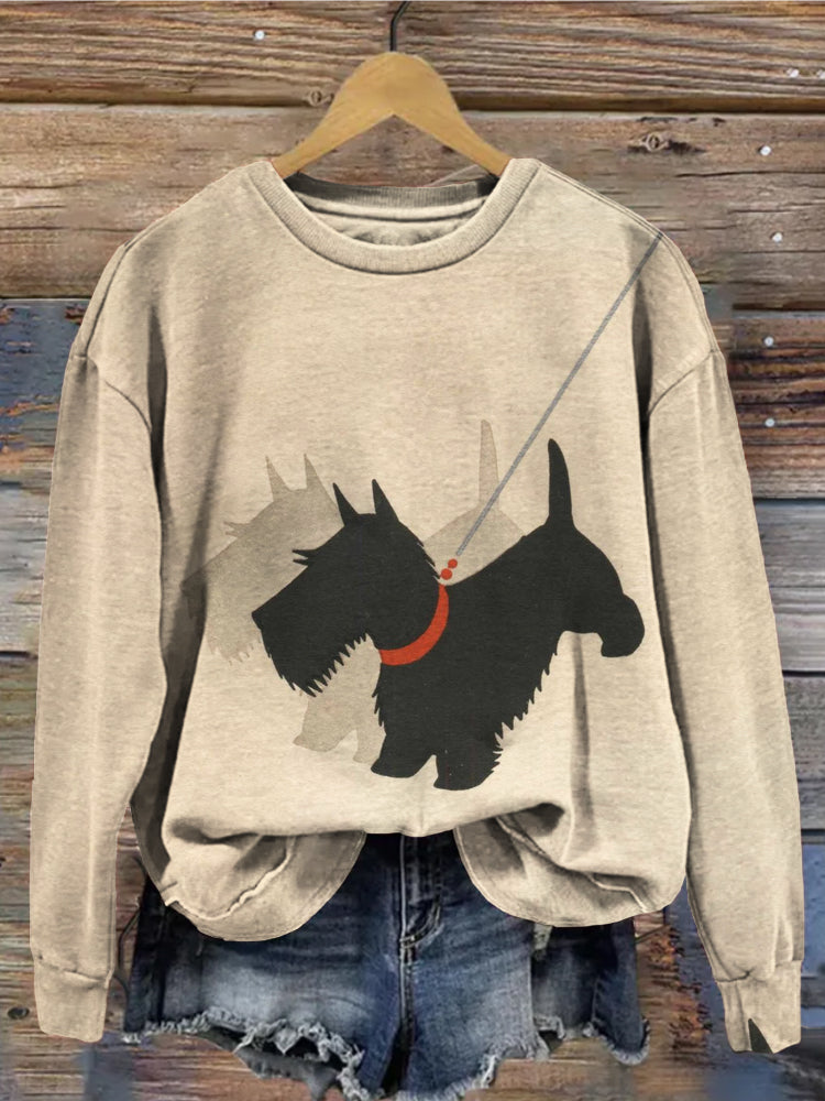 Comstylish Cute Scottish Terrier Dog Vintage Washed Sweatshirt