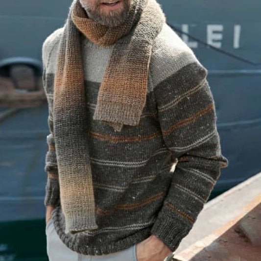 Vintage Warmth Causal Knit Jacquard Icelandic Crew Neck Sweater（Unisex ） elevenforest