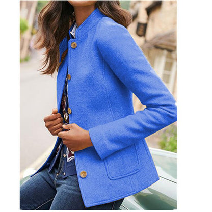 Casual Solid Pockets Jacket