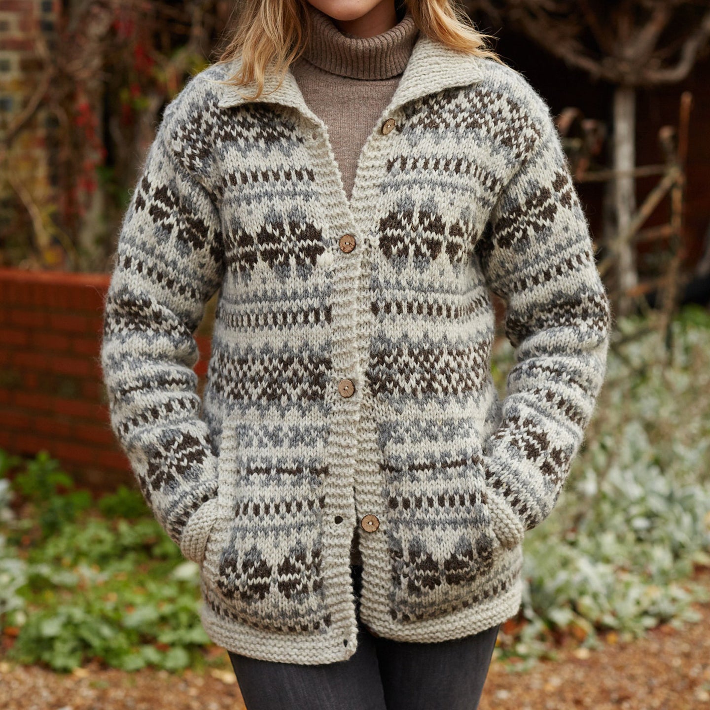 Vintage Fair Isle Jacquard Cozy Knit Lapel Cardigan elevenforest