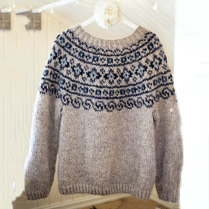 Vintage Beautiful Norwegian Knit Jacquard Crew Neck Sweater（Unisex） elevenforest