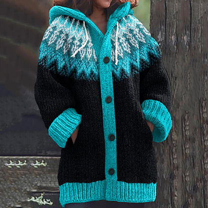 Vintage Tribal Icelandic Pattern Cozy Cardigan Sweater artswardrobe