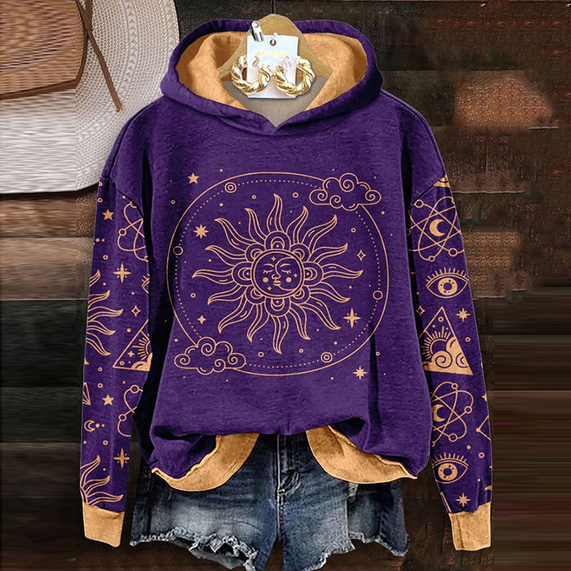 Comstylish Women's Retro Tribal Art Vibe Casual Hoodie