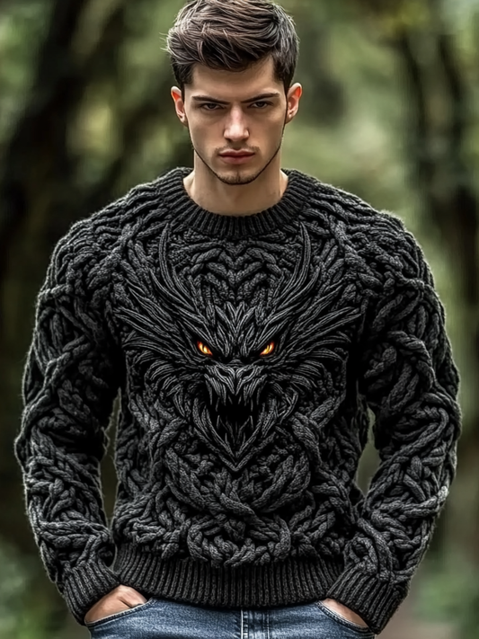 Men's Viking Dragon Celtic Jacquard Knitted Comfort Sweater elevenforest