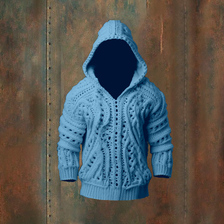 Vintage Fairman Island Sweater Pattern Knitted Hooded Sweater artswardrobe