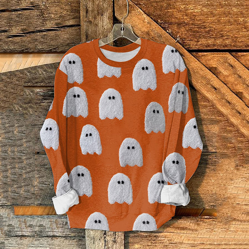 Women'S Halloween Ghost Print Sweatshirt artswardrobe