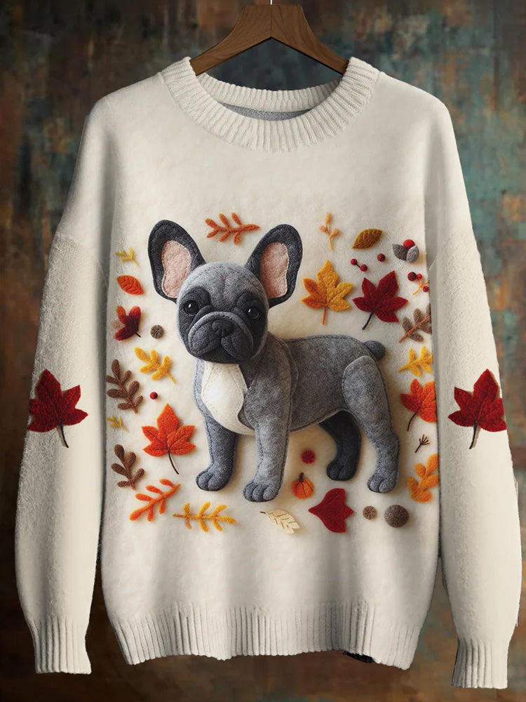 Dachshund Maple Leaf Sweater artswardrobe
