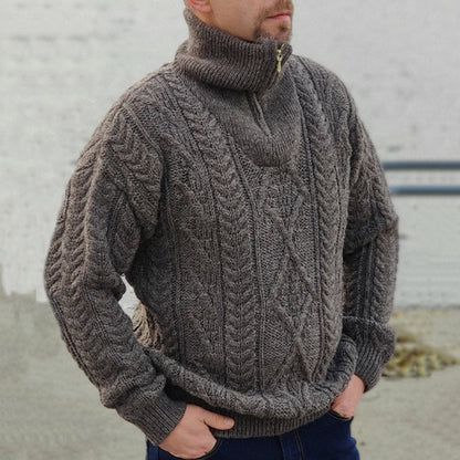 Mens Organic Irish Aran Half Zip Sweater elevenforest