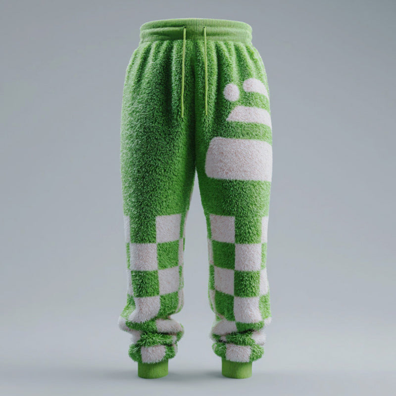 Comstylish Men's Christmas Hat Comfortable Plush Sweatpants