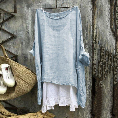 Solid basic simple V-neck shirt
