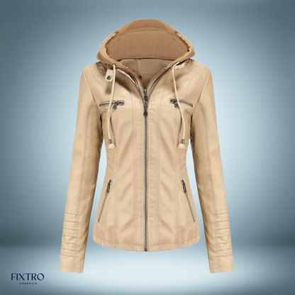 LP | Giacca di pelle con cappuccio