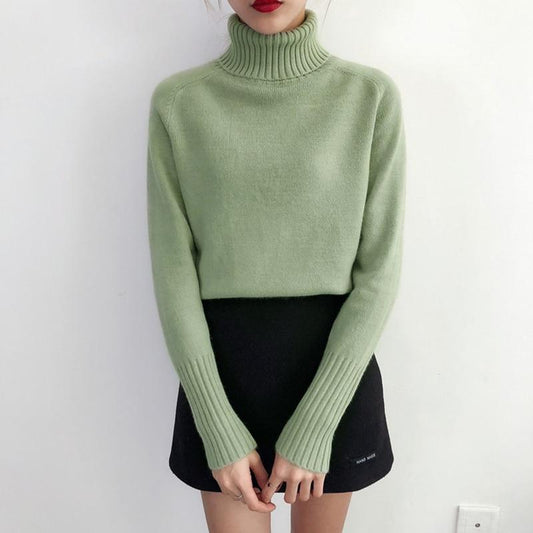 Ashley® | Turtleneck long sleeve autumn sweater for women
